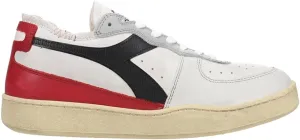 Diadora Mens Mi Basket Row Cut Lace Up Sneakers Shoes Casual - White