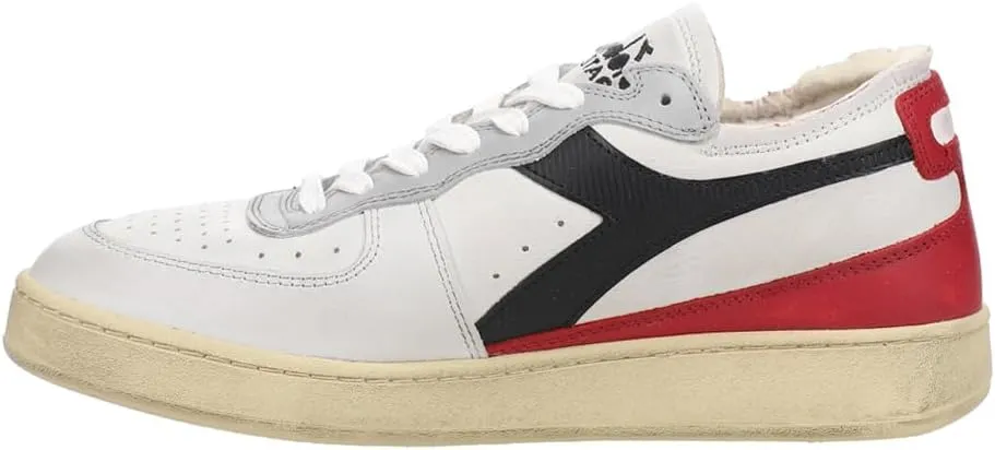 Diadora Mens Mi Basket Row Cut Lace Up Sneakers Shoes Casual - White