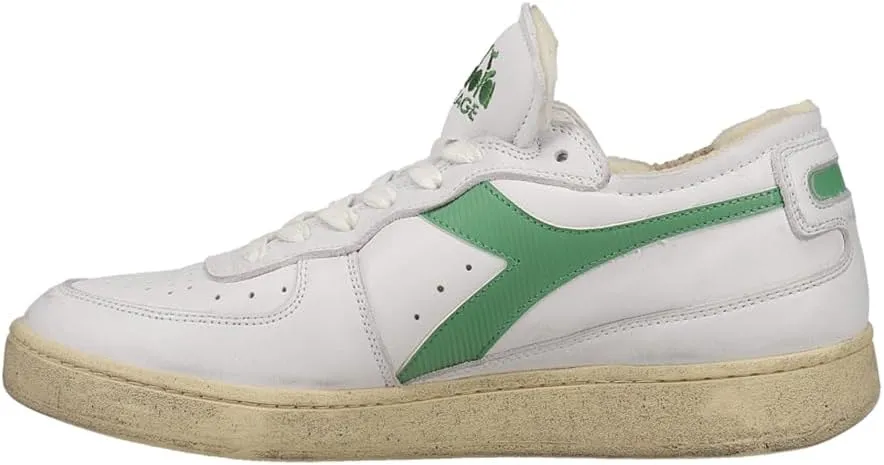 Diadora Mens Mi Basket Row Cut Lace Up Sneakers Shoes Casual - White