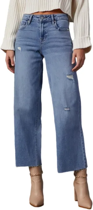 Dokotoo Womens High Waist Baggy Jeans Wide Leg Casual Petite 2025 8 Points Length Stretch Denim Pants