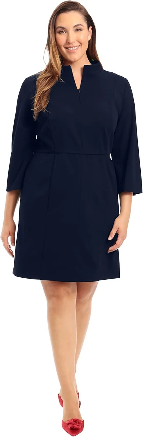 Donna Morgan Women's Notch Neck Sleek Sheath Dress Office Workwear