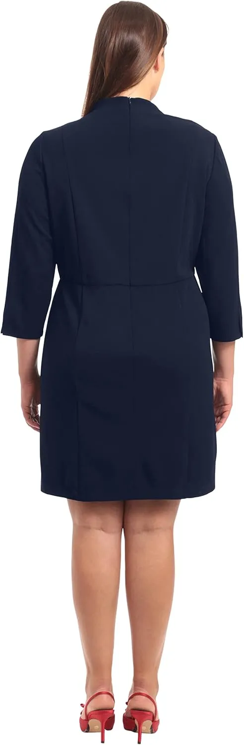 Donna Morgan Women's Notch Neck Sleek Sheath Dress Office Workwear