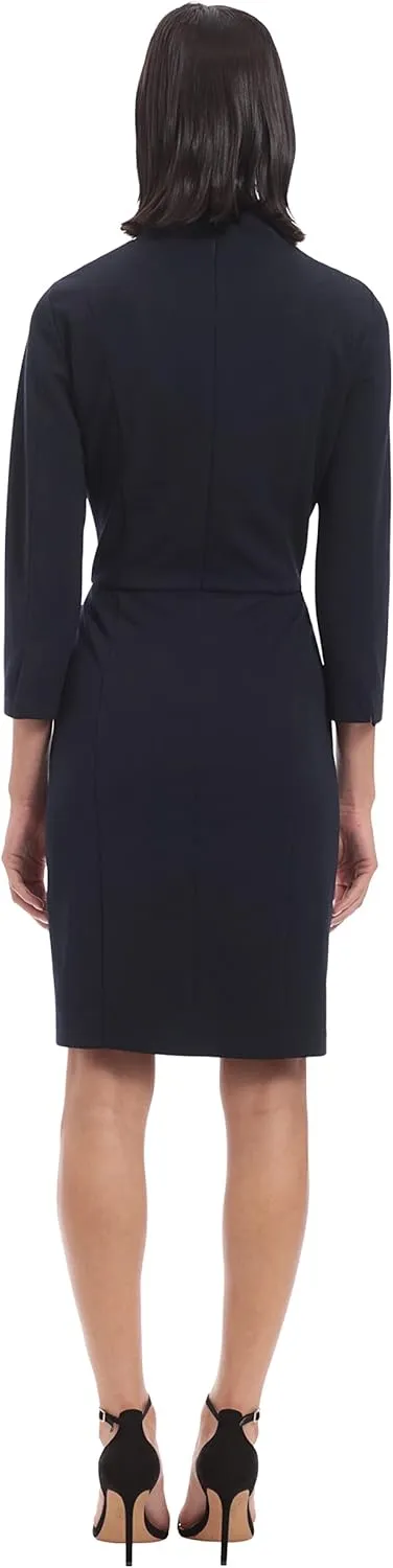 Donna Morgan Women's Notch Neck Sleek Sheath Dress Office Workwear