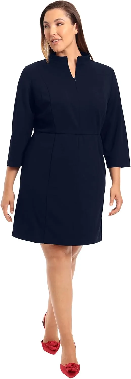 Donna Morgan Women's Notch Neck Sleek Sheath Dress Office Workwear