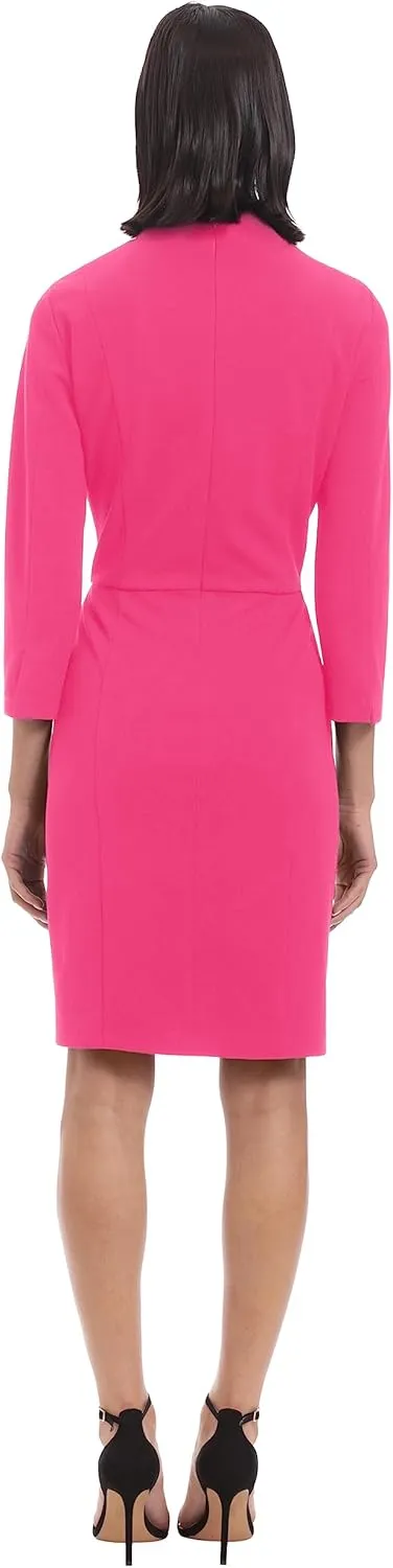Donna Morgan Women's Notch Neck Sleek Sheath Dress Office Workwear