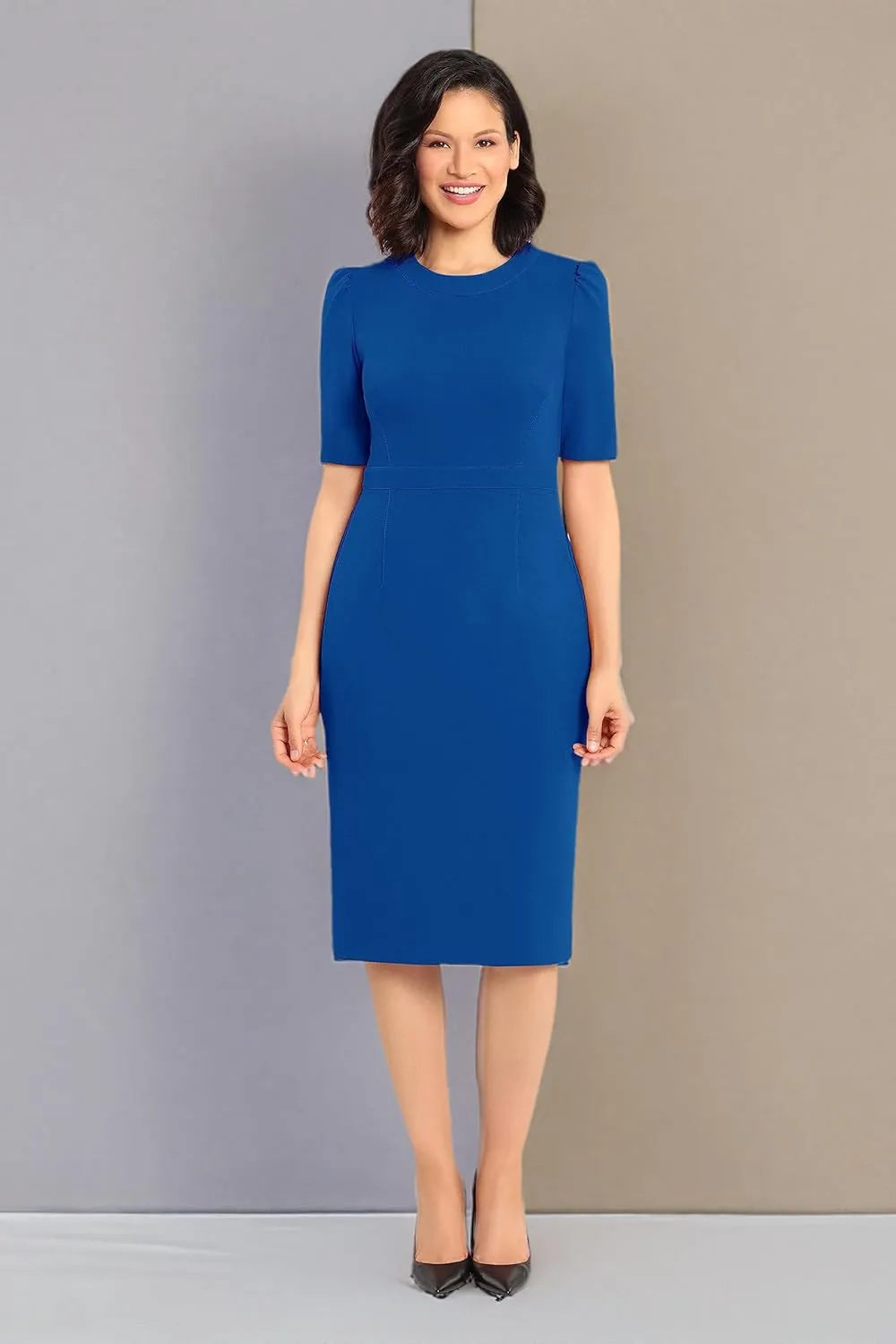 Donna Morgan Women's Sleek and Sophisticated Workwear Crepe Dress Office Career Desk to Dinner Occasion Guest of