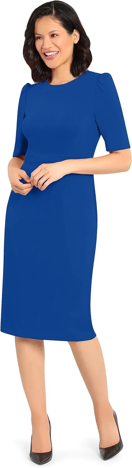 Donna Morgan Women's Sleek and Sophisticated Workwear Crepe Dress Office Career Desk to Dinner Occasion Guest of