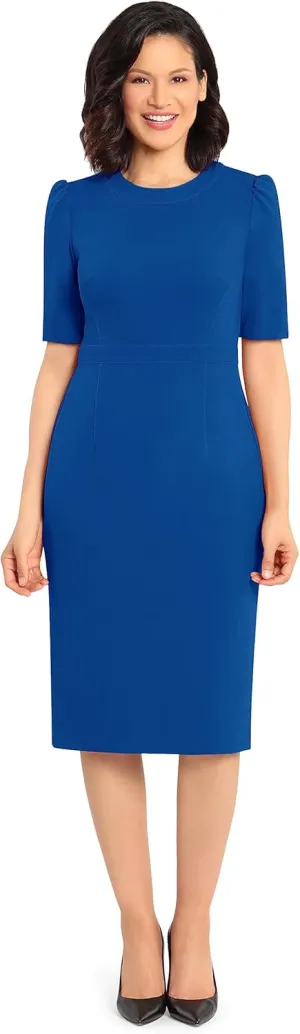 Donna Morgan Women's Sleek and Sophisticated Workwear Crepe Dress Office Career Desk to Dinner Occasion Guest of