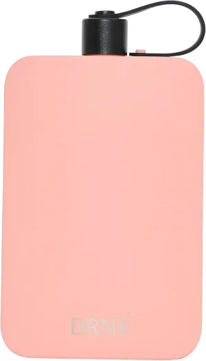DRNK Steel | Flat Water Bottle as Seen on Shark Tank | Workplace Hydration, Travel, Hiking, and Gym | Leak Proof | Non-Toxic | BPA-Free | 17oz (500ml) [Coral]
