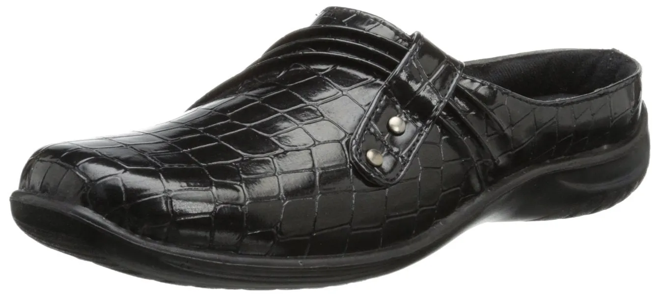 Easy Street Women's Holly Mule,Black Patent Croco,5 M US