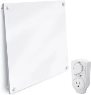 EconoHome Wall Heater Panel with Thermostat - Electric Wall Mounted Heater for Indoor Use - 400Watt Convection Heater - Perfect for Rooms Up to 120 Sq Ft - 120V - Updated Model