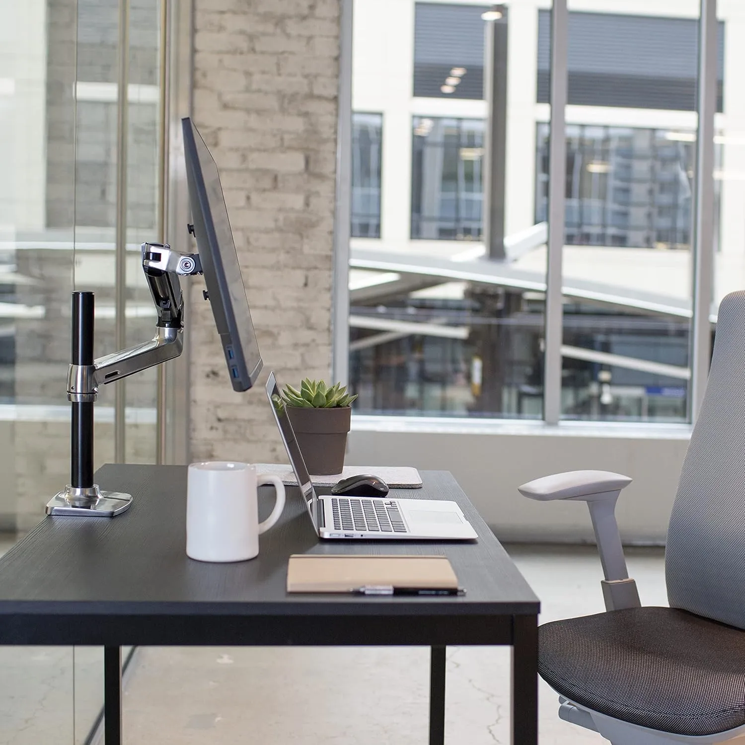 Ergotron – LX Monitor Arm, Single Monitor Desk Mount – fits Flat Curved Ultrawide Computer Monitors up to 34 Inches, 7 to 25 lbs, VESA 75x75mm or 100x100mm – Tall Pole, Polished Aluminum