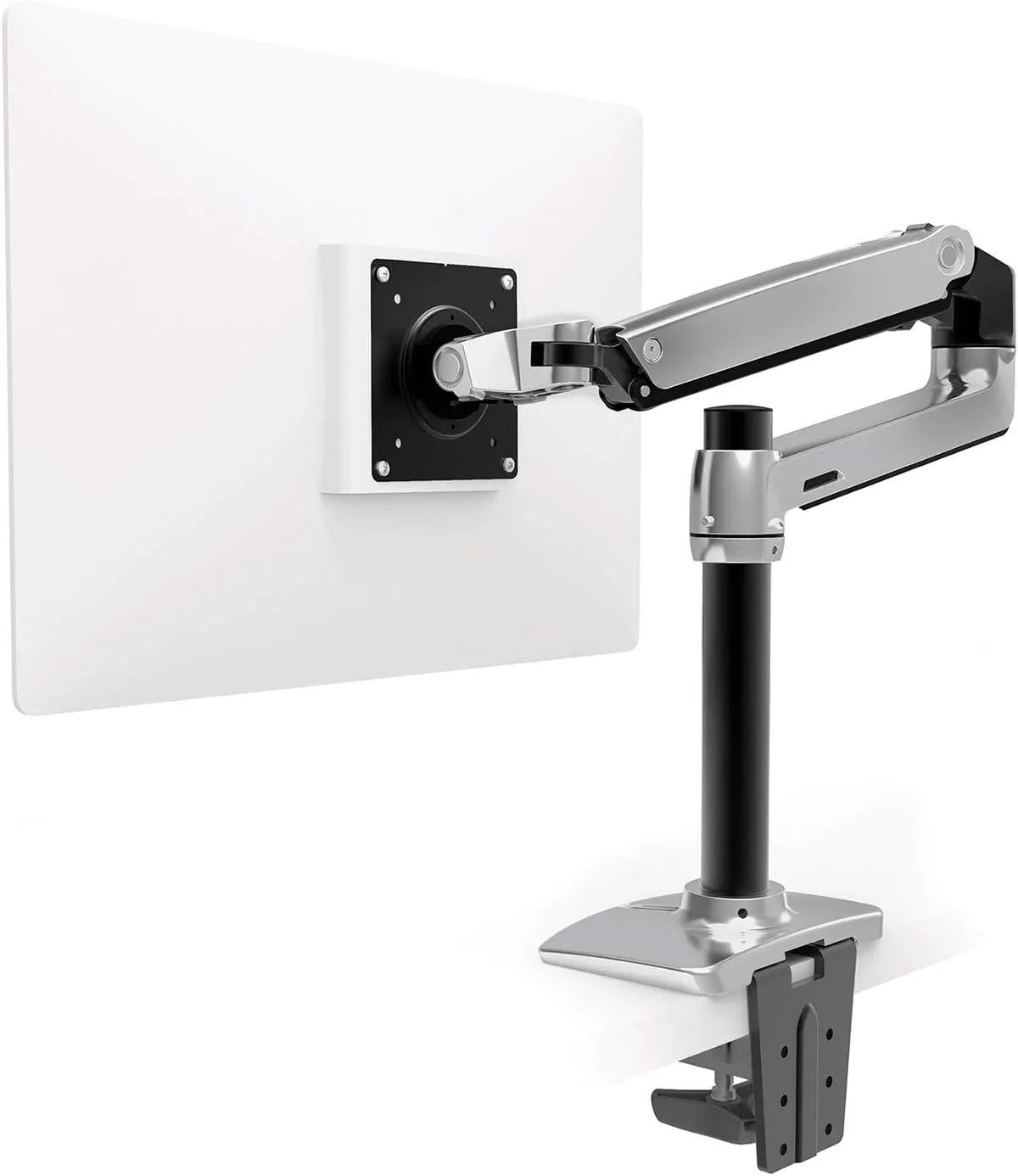 Ergotron – LX Monitor Arm, Single Monitor Desk Mount – fits Flat Curved Ultrawide Computer Monitors up to 34 Inches, 7 to 25 lbs, VESA 75x75mm or 100x100mm – Tall Pole, Polished Aluminum