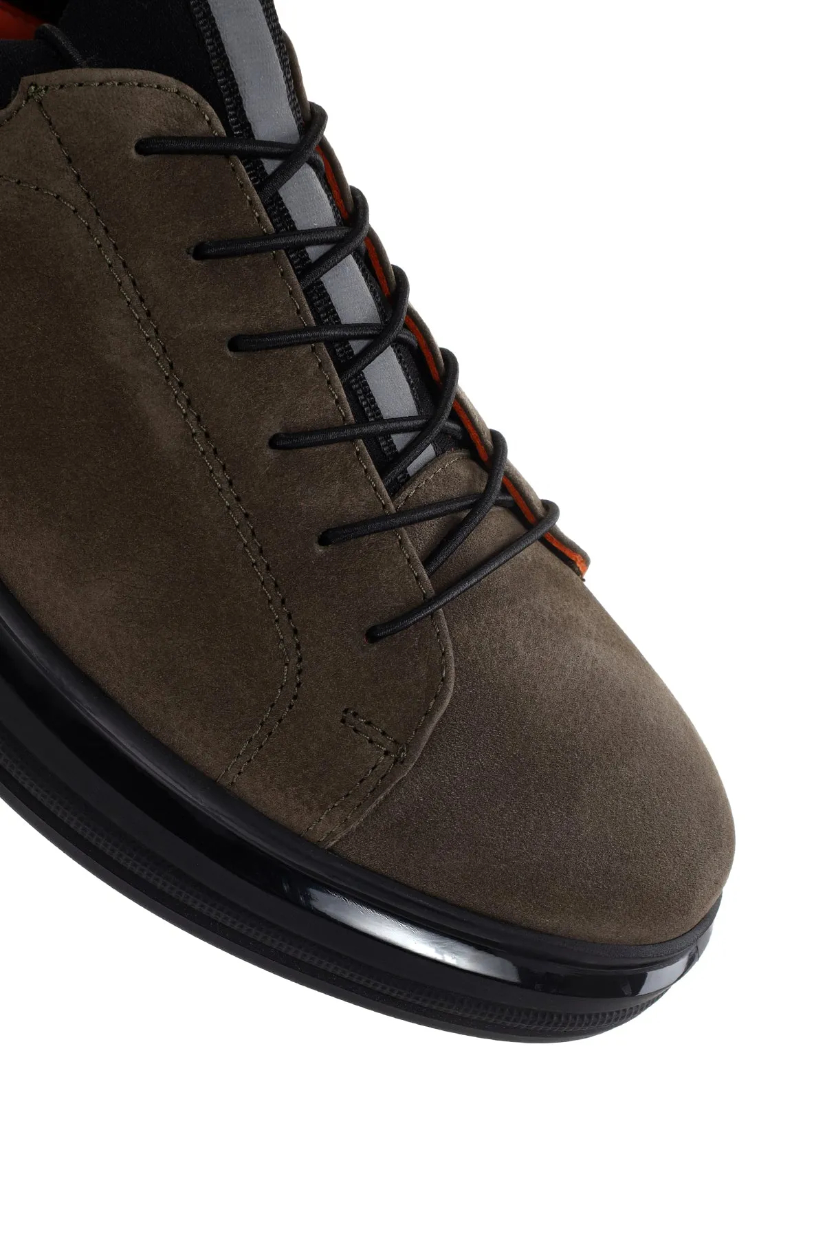 Erkek Haki Nubuk Deri Casual Sneaker