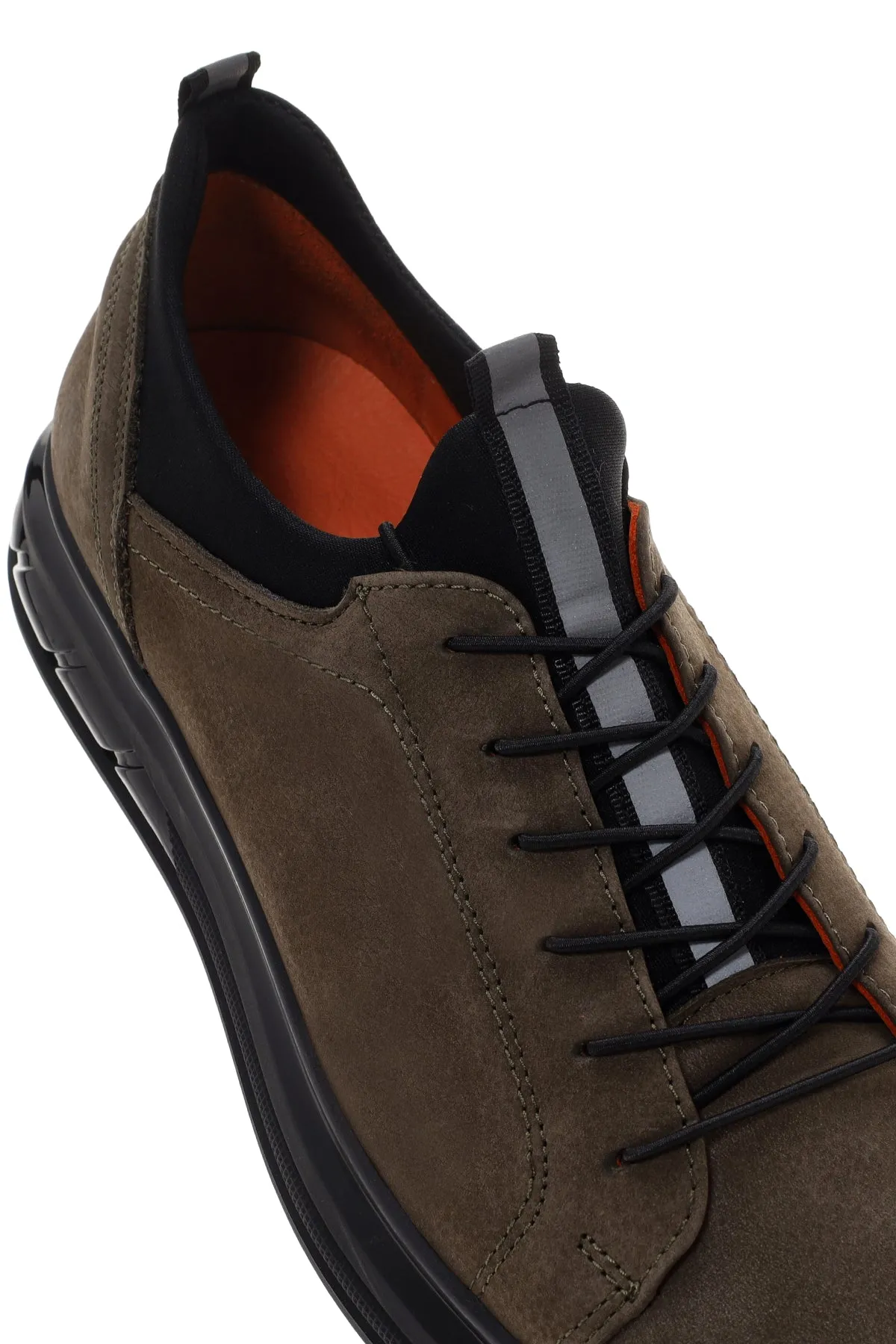 Erkek Haki Nubuk Deri Casual Sneaker