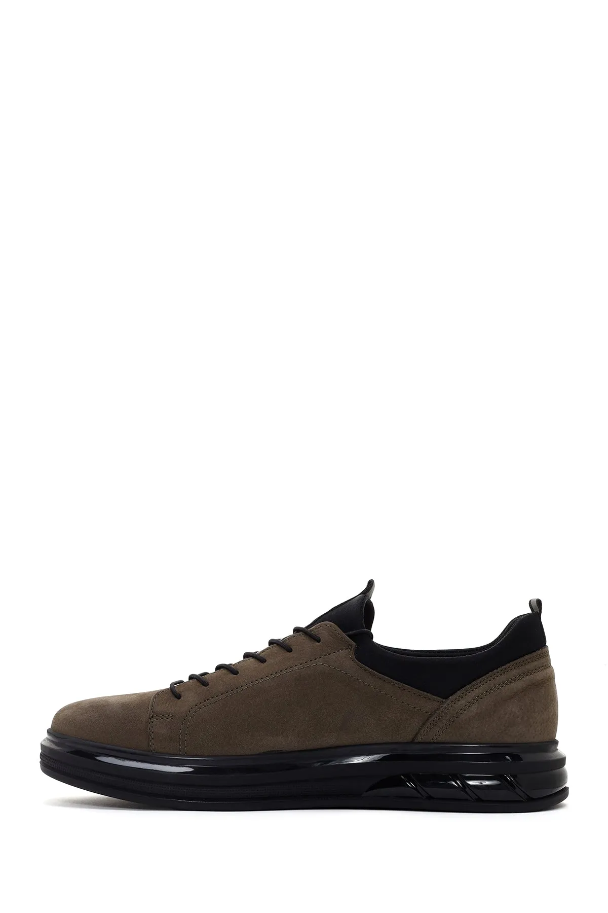 Erkek Haki Nubuk Deri Casual Sneaker