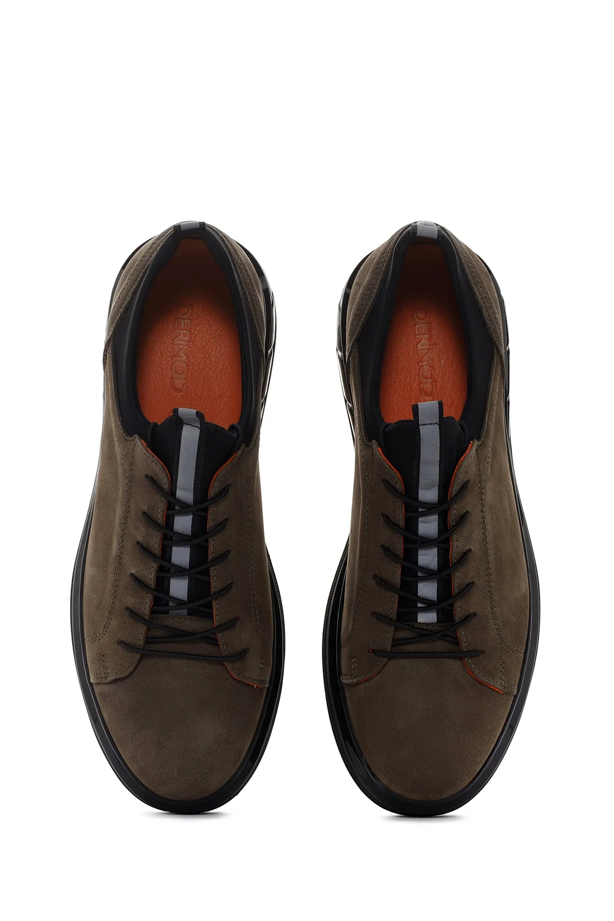 Erkek Haki Nubuk Deri Casual Sneaker