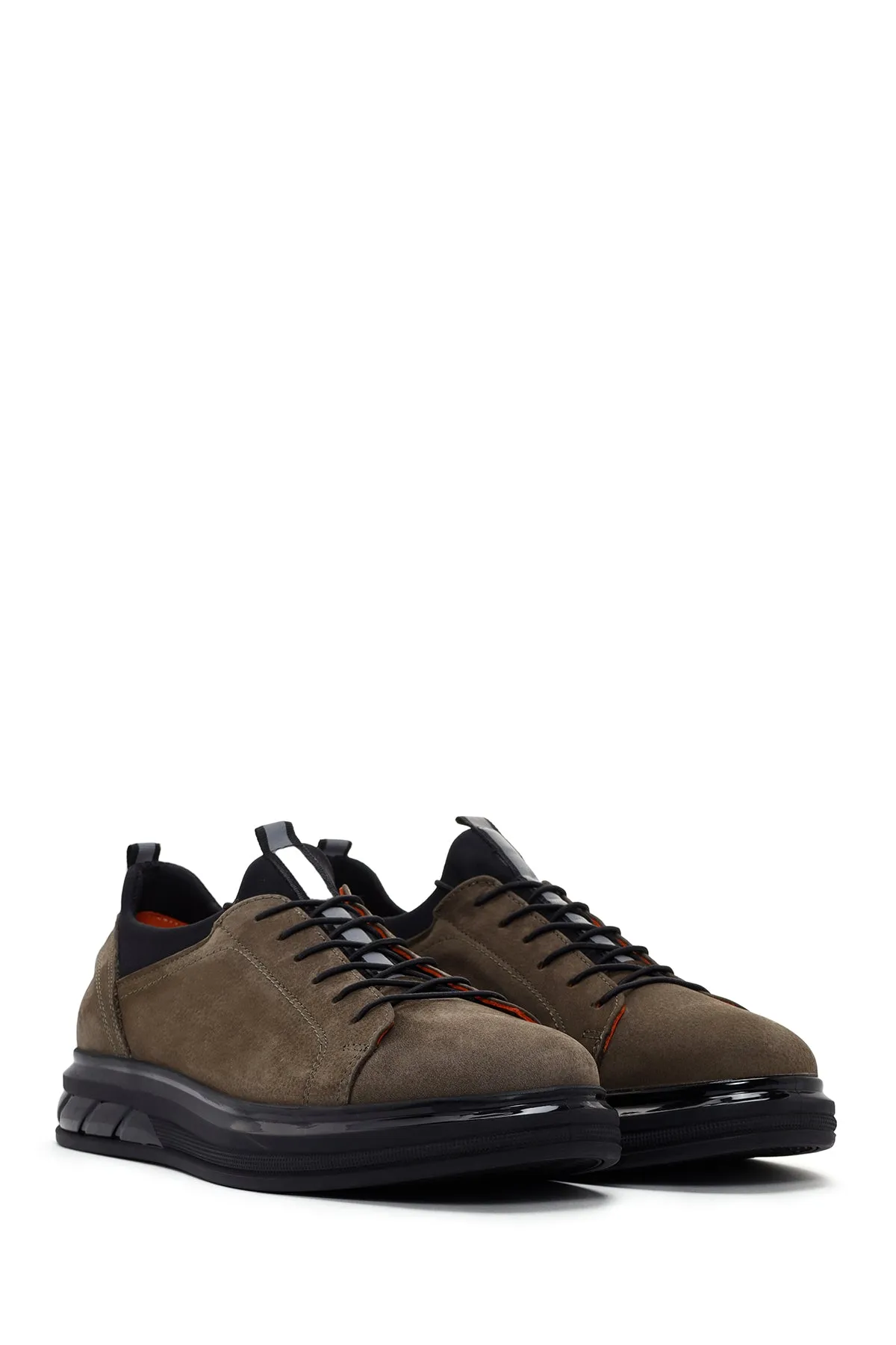 Erkek Haki Nubuk Deri Casual Sneaker