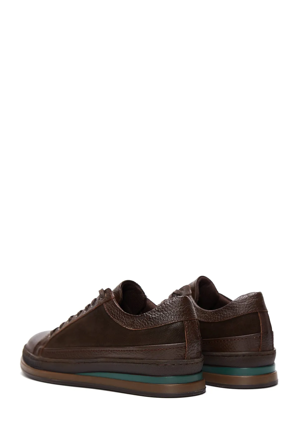 Erkek Kahverengi Deri Casual Sneaker