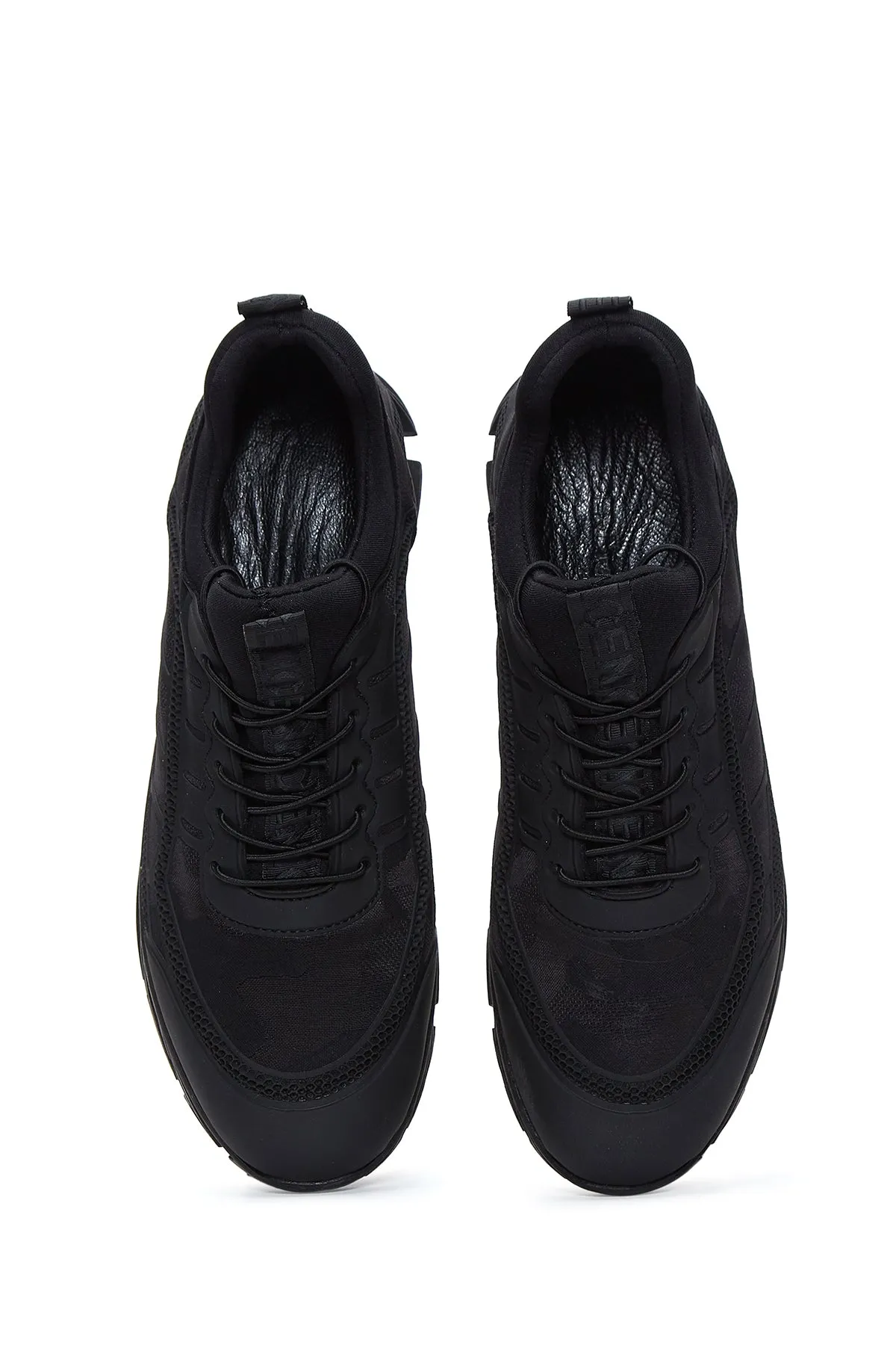 Erkek Siyah Deri Casual Sneaker