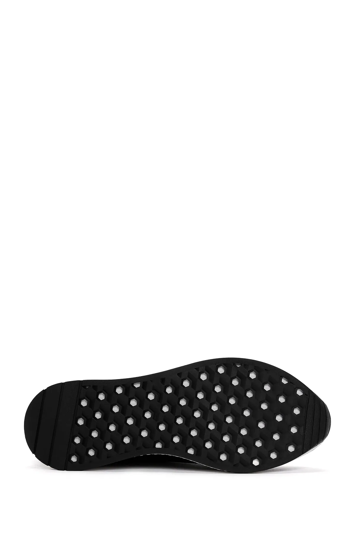 Erkek Siyah Kalın Tabanlı Deri Casual Sneaker