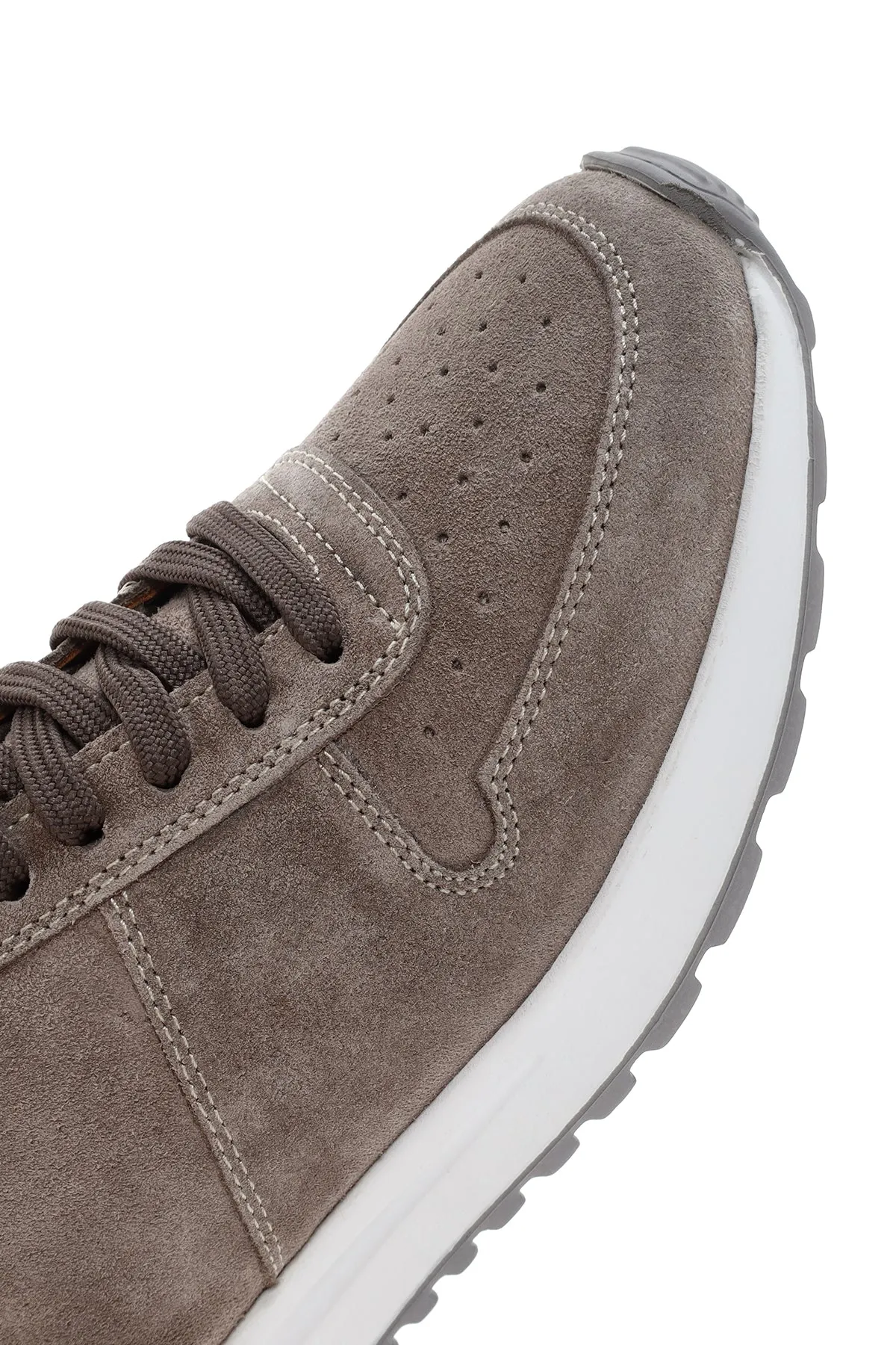 Erkek Vizon Deri Casual Sneaker