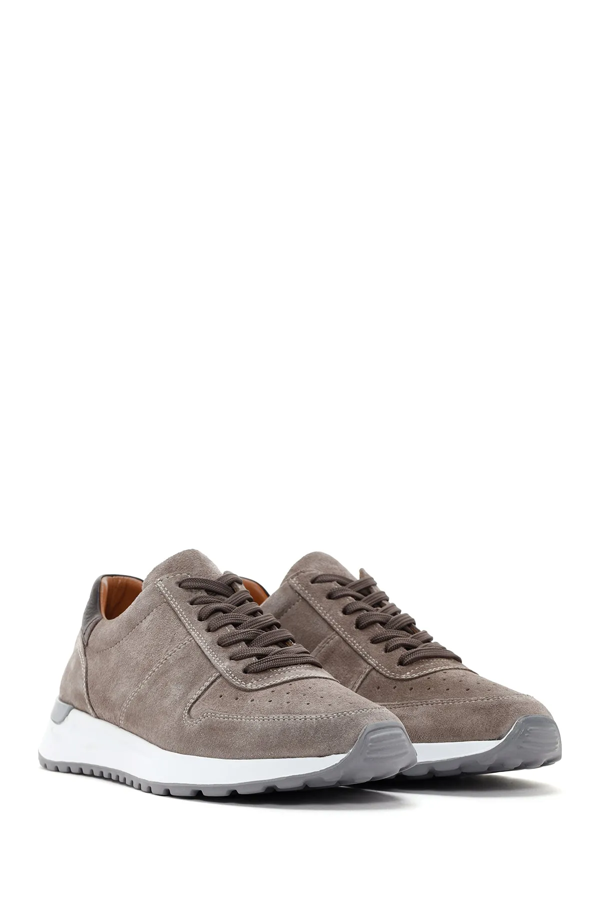 Erkek Vizon Deri Casual Sneaker