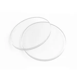 Fab Glass and Mirror Plexiglass Sheet, 8 Inch Diameter 1/4" Clear Round Acrylic Sheet, Pack of 2 Cake Disc, Flat Edge Plexiglass Table Top, Lucite Circle Round Disc