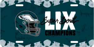 Fanmats Philadelphia Eagles - Super Bowl LIX Champions - Official NFL Stainless Steel Metal License Plate - Easy Installation, Flat Design in Iconic Eagles Team Colors - Show Your Birds Pride