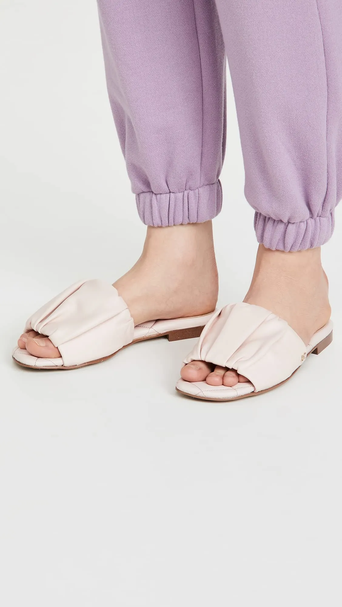 Fast worldwide shipping Mule Leather Briar Toe Best-seller sale Sam Edelman Pink Flat Slide Pale Comfort Open Sandals