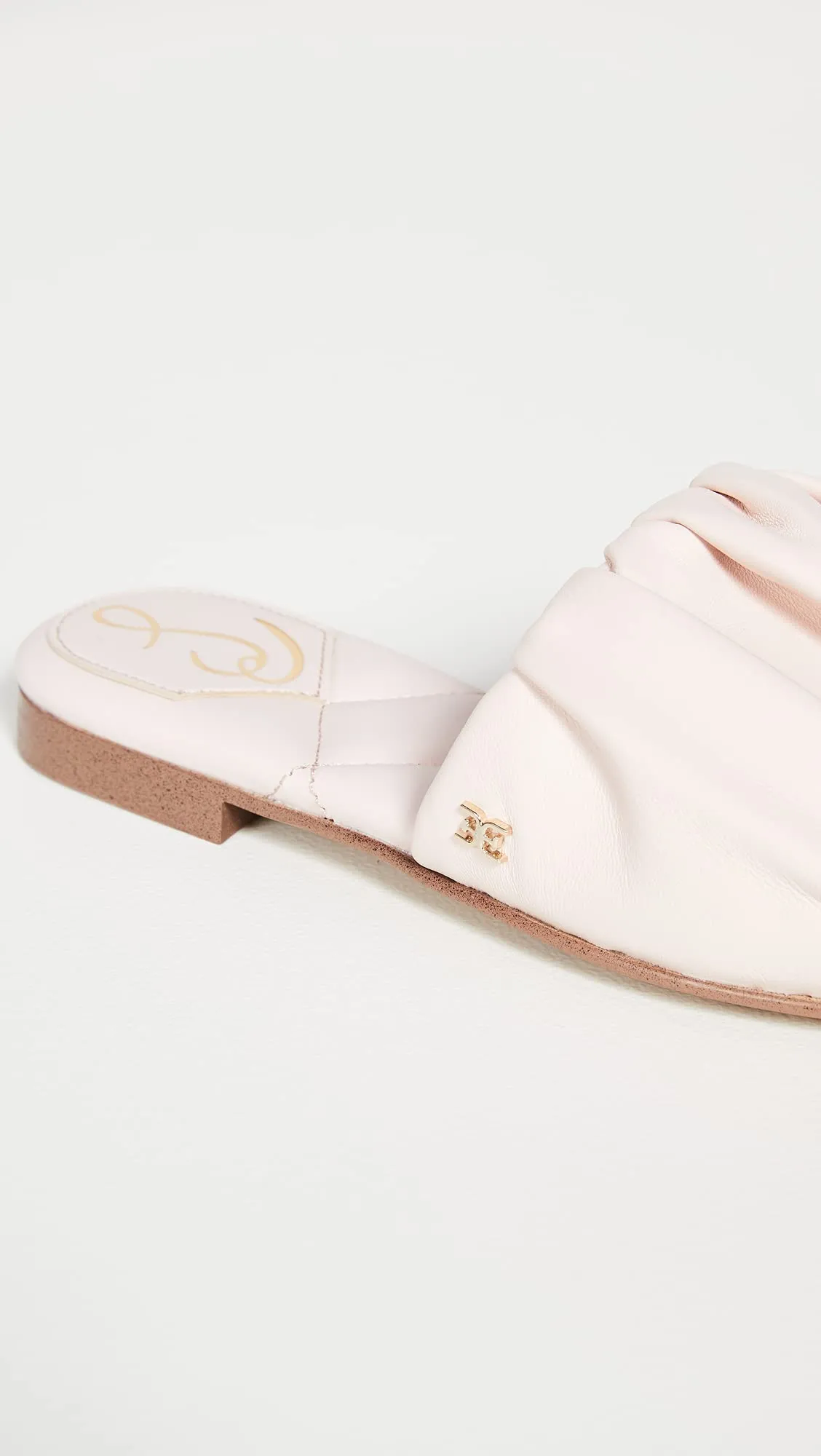 Fast worldwide shipping Mule Leather Briar Toe Best-seller sale Sam Edelman Pink Flat Slide Pale Comfort Open Sandals