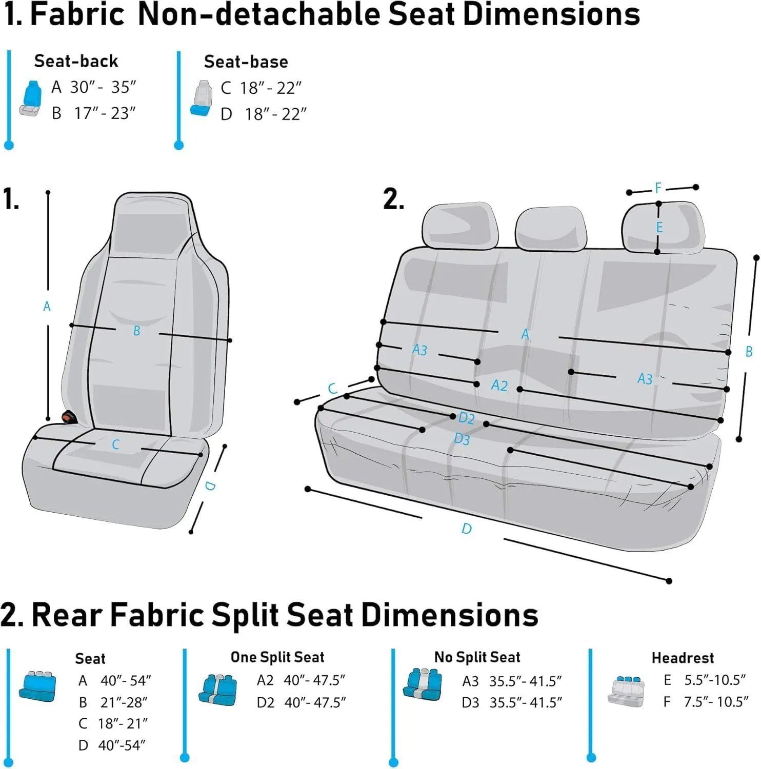 FH Group Three Row 7 Seater - Premium Modernistic Seat Covers - Fit Most Car, Truck, SUV, & Van Green/Black