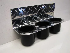 Fits Polaris Ranger Crew 3 Cup Drink Holder Diamond Plate fits Boats-Golf carts-Truck...
