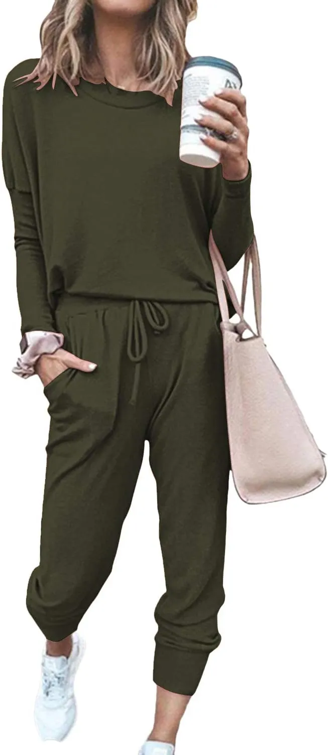 Fixmatti Women Casual 2 Piece Outfit Long Pant Set Sweatsuits Tracksuits