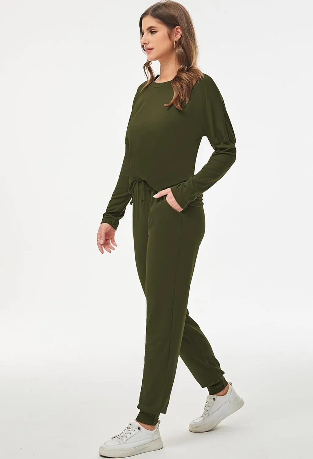 Fixmatti Women Casual 2 Piece Outfit Long Pant Set Sweatsuits Tracksuits
