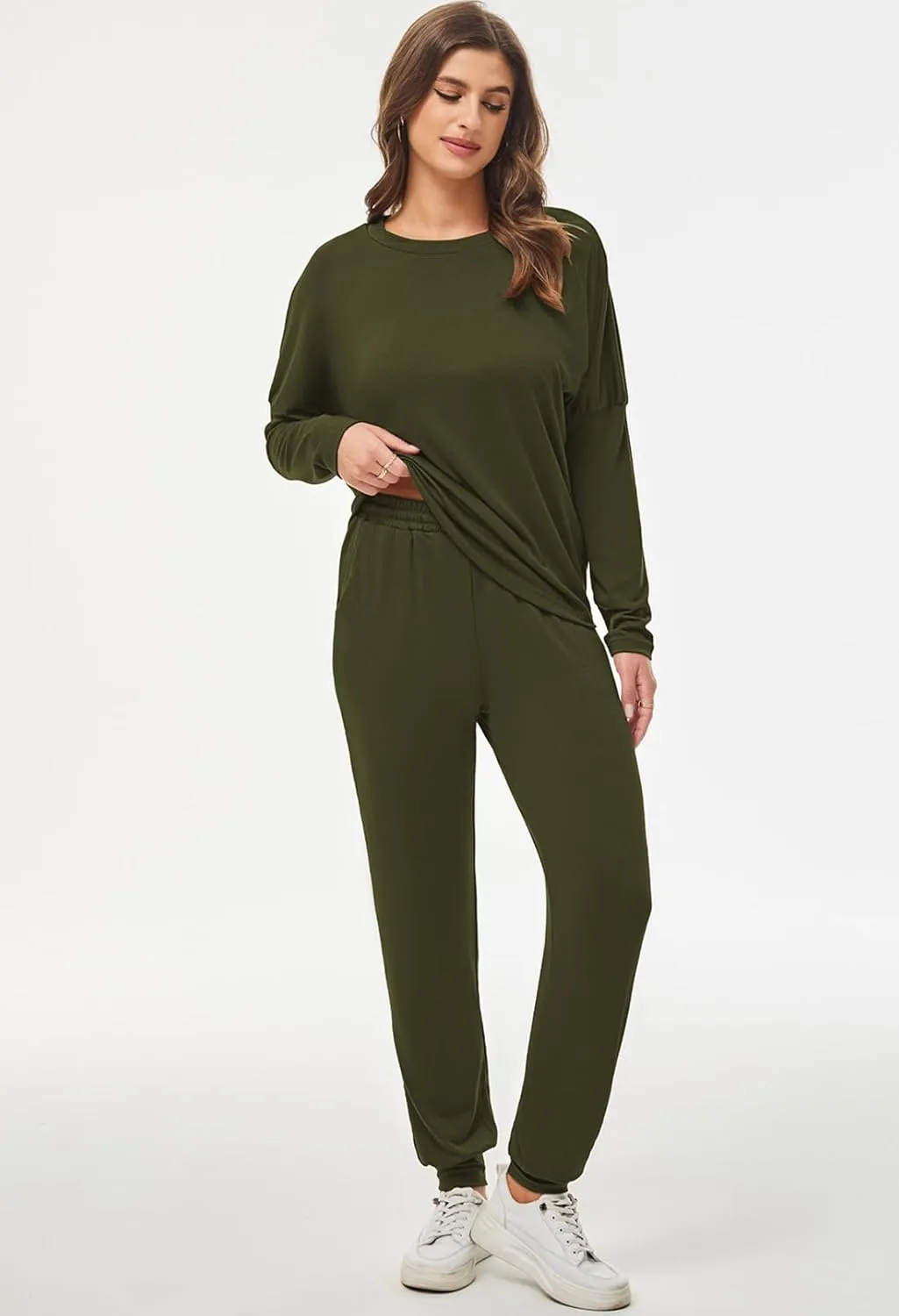 Fixmatti Women Casual 2 Piece Outfit Long Pant Set Sweatsuits Tracksuits