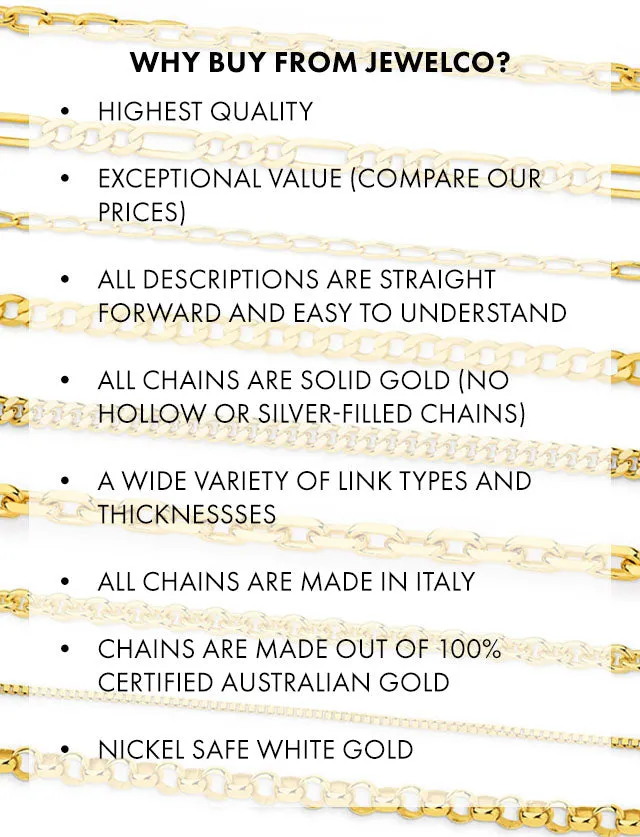 Flat Curb 2.4mm Solid Yellow Gold Chain