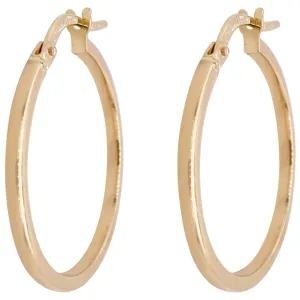 Flat Edge Polished Hoop Earrings