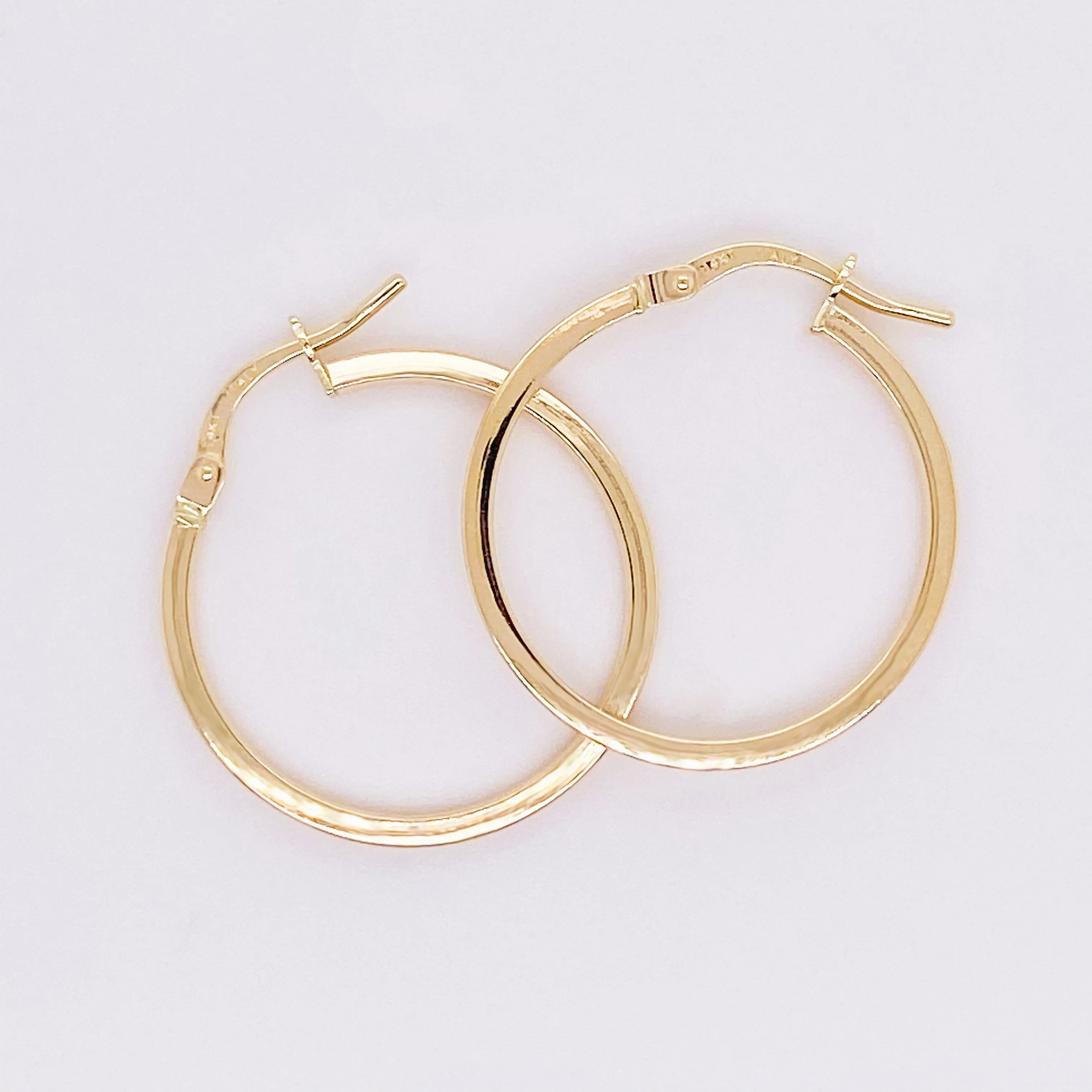 Flat Edge Polished Hoop Earrings