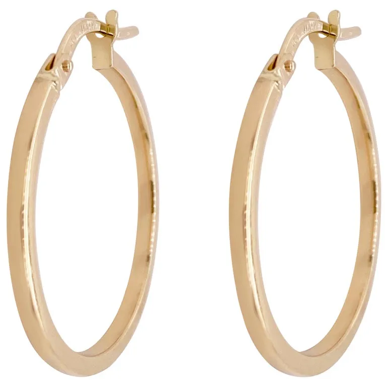 Flat Edge Polished Hoop Earrings