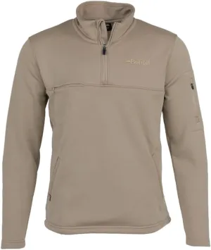Fleece Pullover 1/4 Zip Jacket, Flat Dark Earth with Front Logo, Kangaroo Pouch, Arm & Chest Pocket