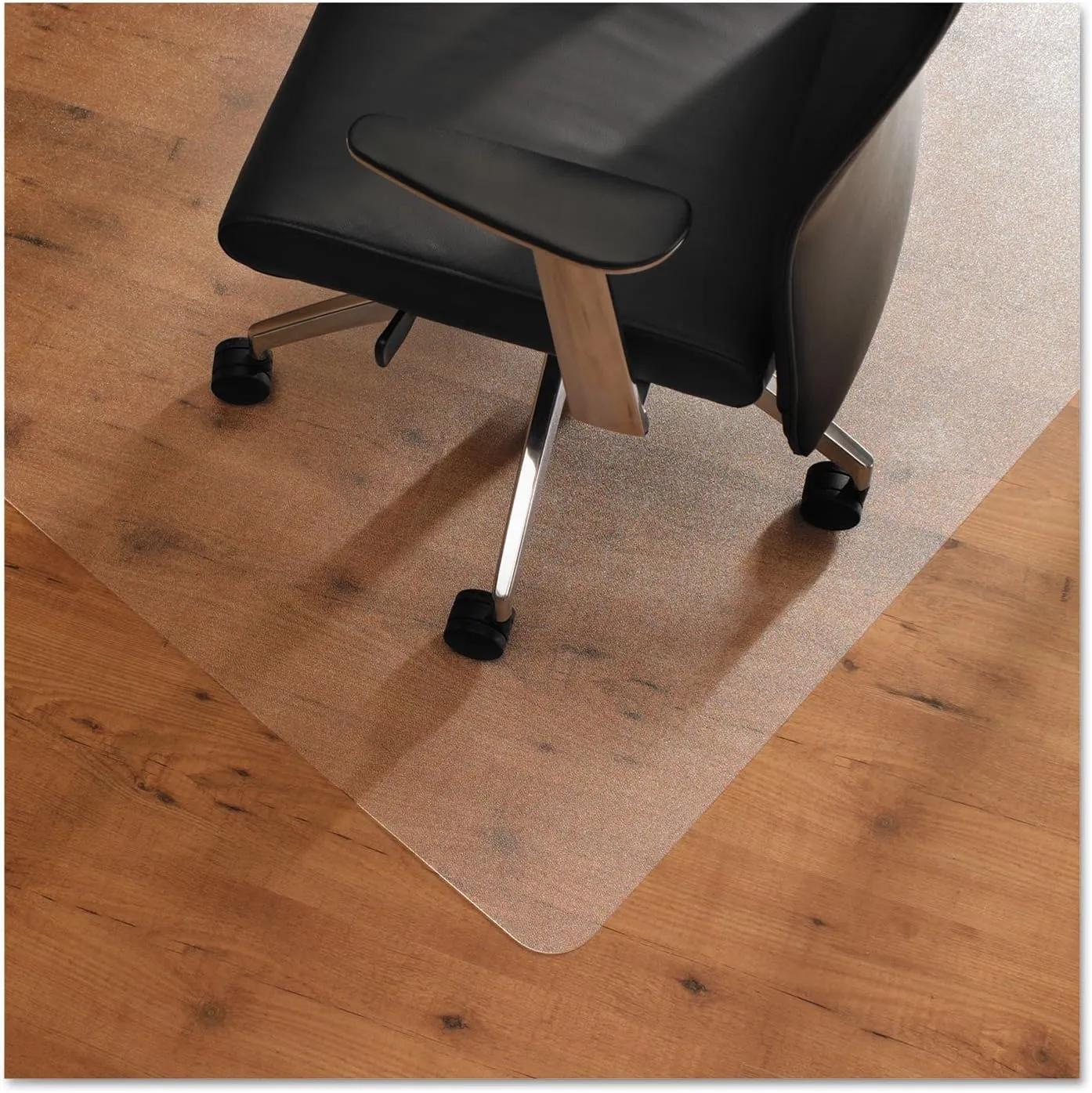 Floortex Polycarbonate Anti-Slip Chair Mat 53" x 48" for Hard Floors and Low Pile Carpets, Clear (FR1213420ERA)