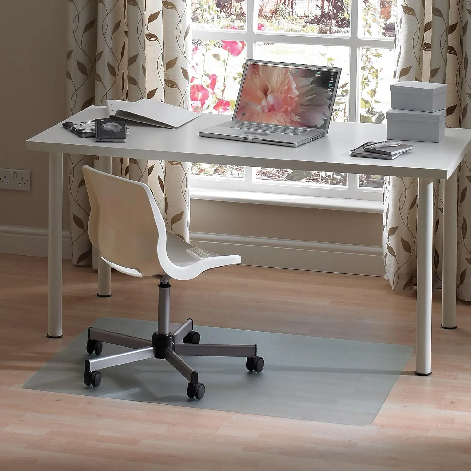 Floortex Polycarbonate Anti-Slip Chair Mat 53" x 48" for Hard Floors and Low Pile Carpets, Clear (FR1213420ERA)