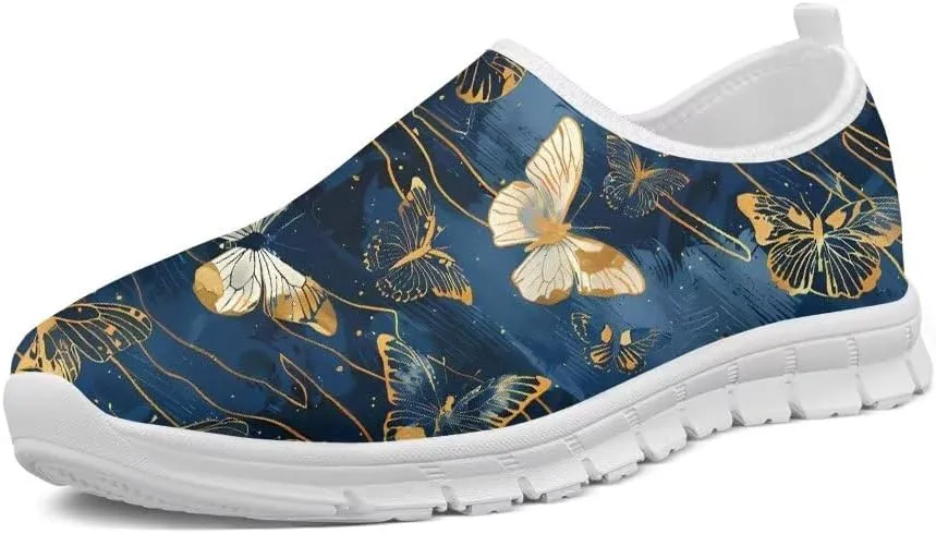 Forchrinse Hummingbird Cherry Blossom Womens Slip on Loafer Shoes Mens Walking Shoes Soft Lightweight Fashion Athletic Sneakers Arch Support Causal Work Shoes