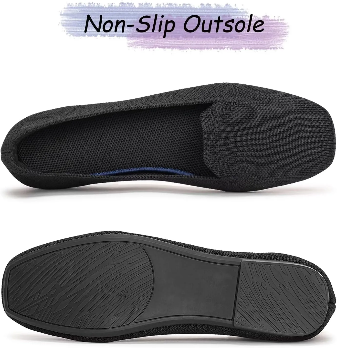 Frank Mully Women's Loafer Flats Square Toe Comfortable Office Work Shoes, Cute Penny Loafer Slip On Walking Driving Shoes