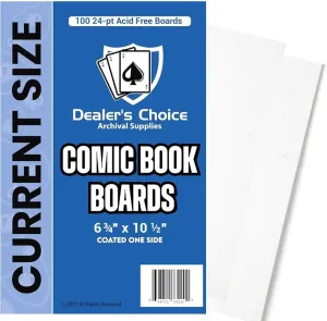 Gemini Comic Book Boards | 24-pt Acid-Free, Coated One Side, Buffered with 3% Calcium Carbonate, 1000 Comic Backing Boards, Precision Cut – Current Size (6 3/4" x 10 1/2")