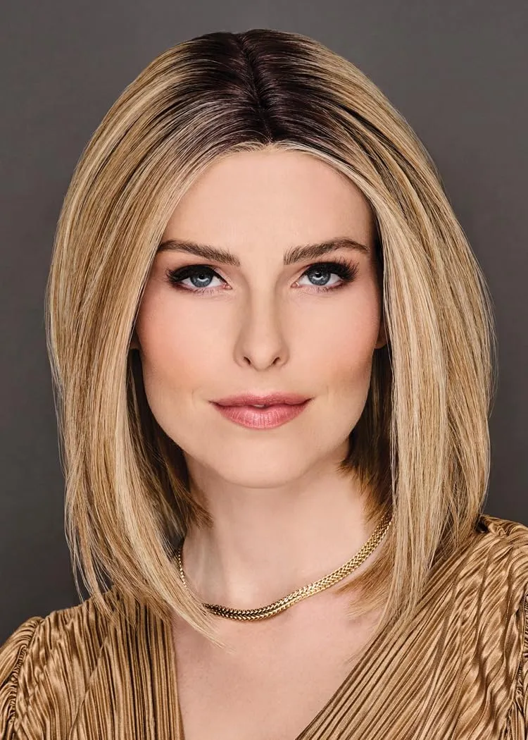 Glam Era Shoulder-Length Bob Wig, Sleek and Trendy With Center Part, Average Cap - GF10-22SS Iced Cappuccino