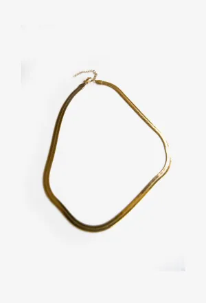 Golden Flat Chain Necklace