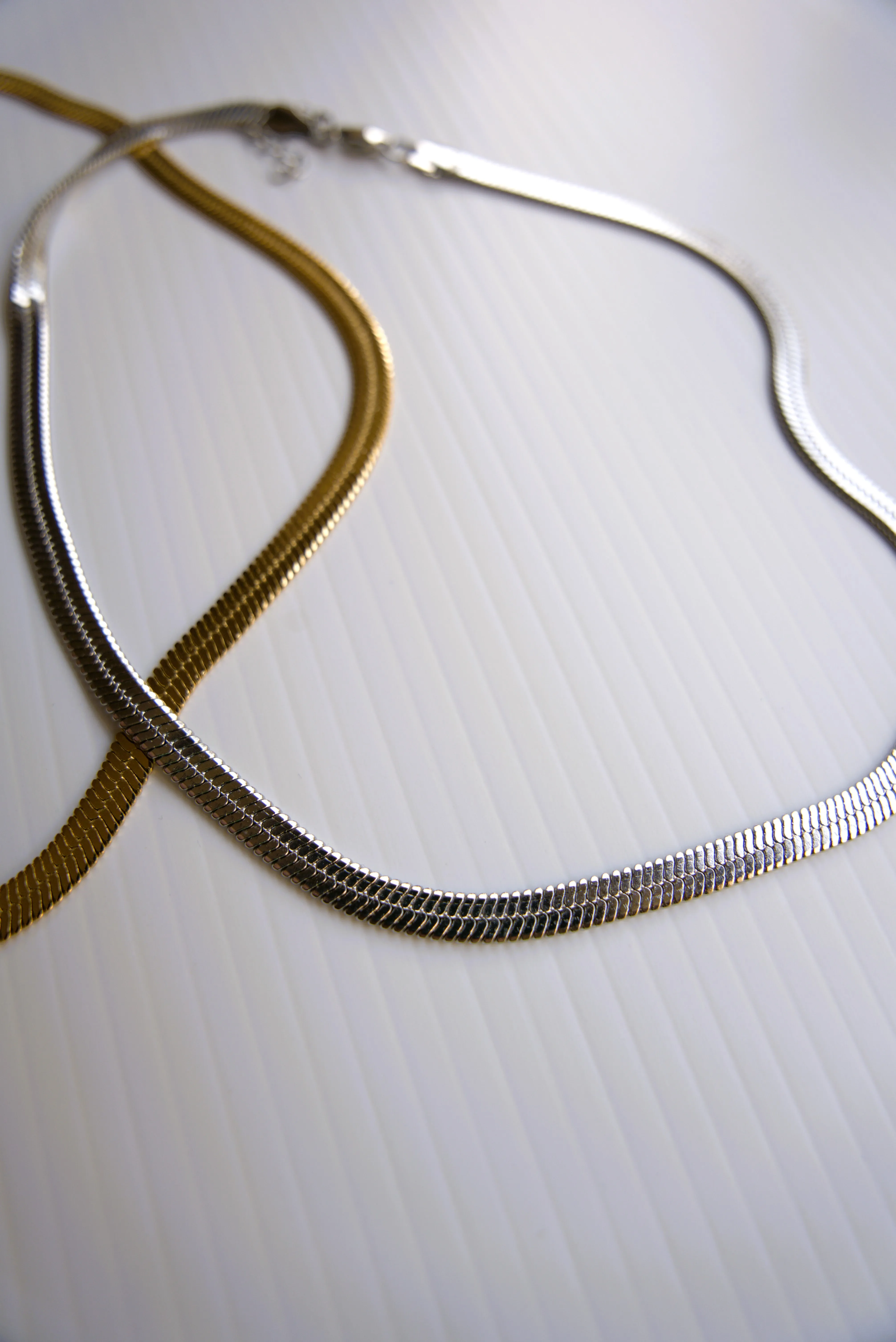 Golden Flat Chain Necklace