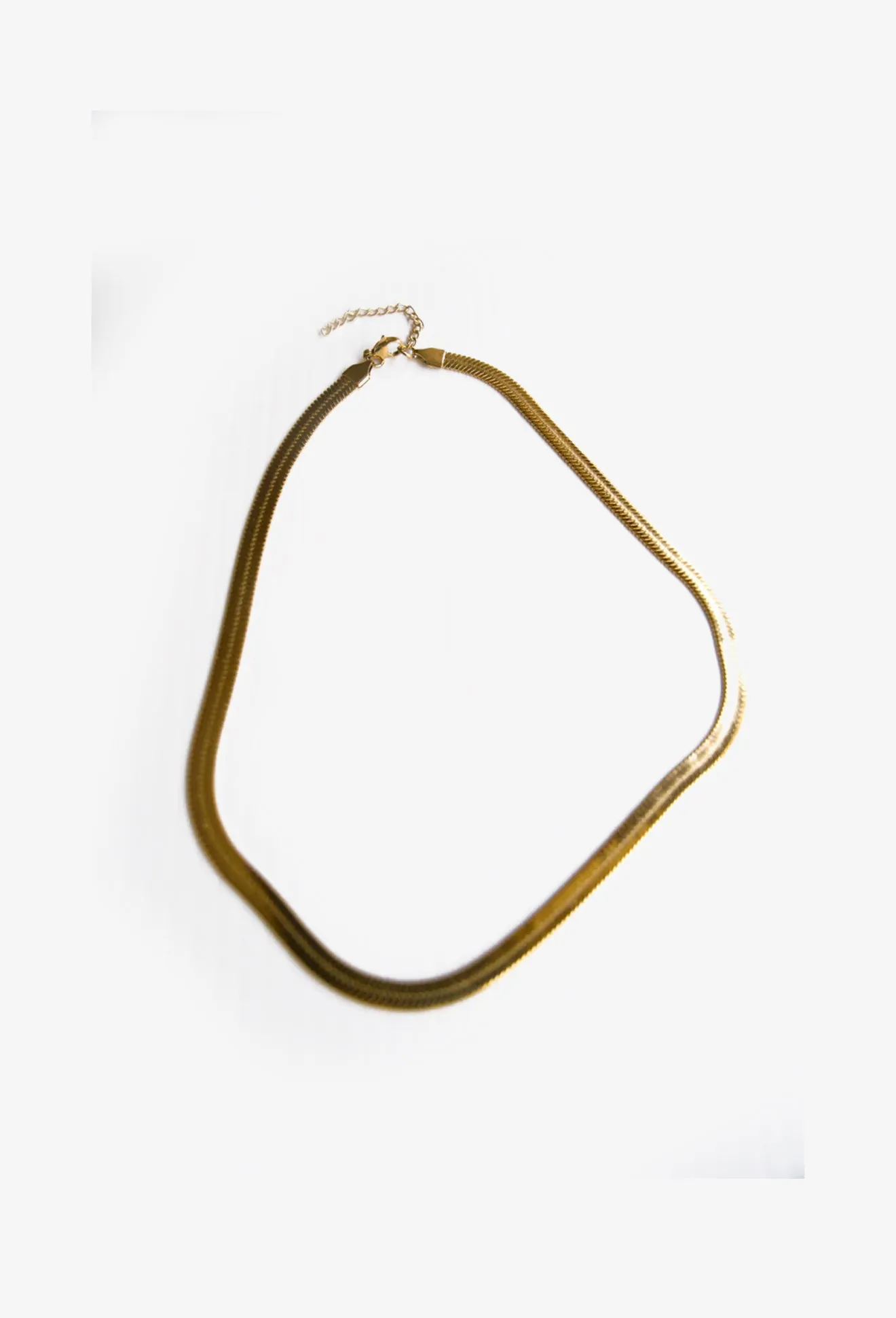 Golden Flat Chain Necklace